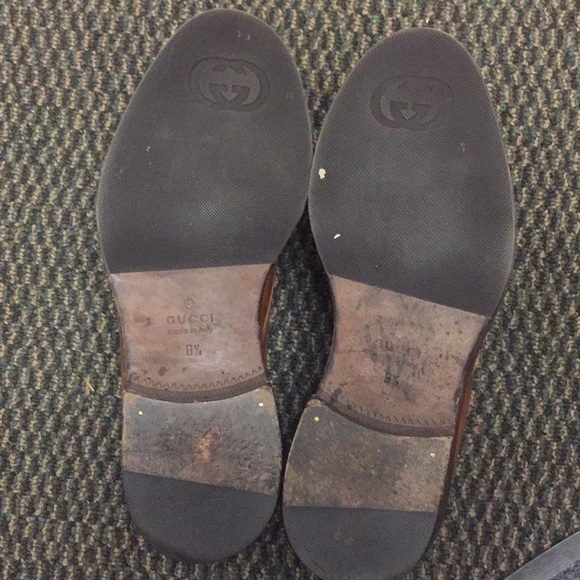 Gucci Mens Brown Ragona Cuir Leather Lace up 8.5m - Picture 8 of 8